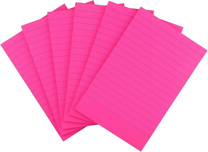 Early Buy Lined Sticky Notes, 4x6 in, 6 Pads, 45 Sheets/Pad (Rose Red)