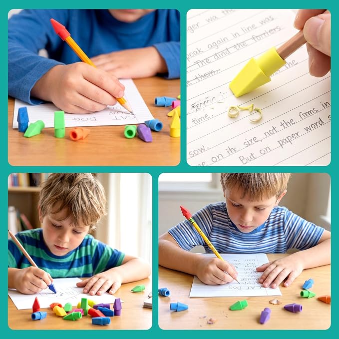 PRALB Erasers for Pencils, 100 Pack, Pencil Top Erasers, Vivid Colors | Cap Tops, Topper Erasers,Chisel-shaped caps, Classroom Rewards, Teacher Supplies, Party Favors, School Prize Box