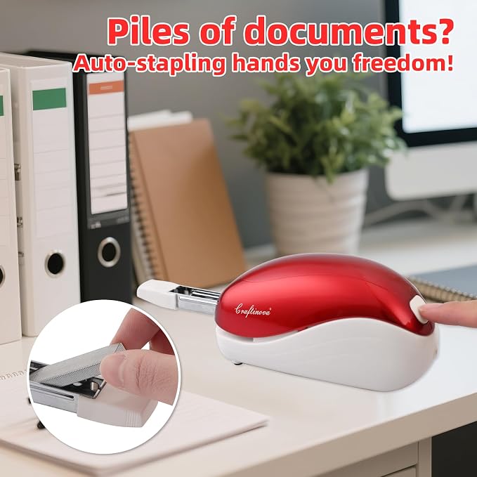 Electric Stapler,Including 2000 Staples and 1 Staple Remover, Suitable for Palm Size and high Comfort,25 Sheet Capacity, AC Adapter or Battery Powered,Battery not Included
