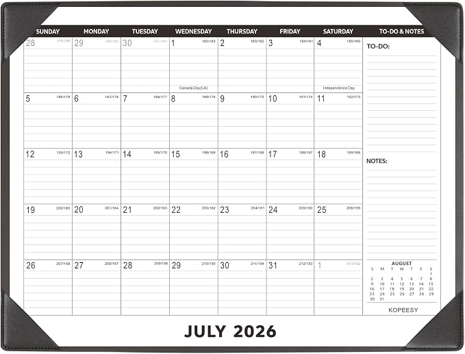 Large Desk Calendar 2026-2027 with Desktop Mat, KOPEESY 22" x 17" Desktop Calendar, 18 Mouths From March 2026 to August 2027, Office Supplies Desk Blotter Calendar for Home School and Office