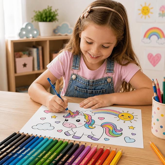 Colored Pencils,12 Count Presharpened Color Pencil,Classroom Set,School Supplies for Kids