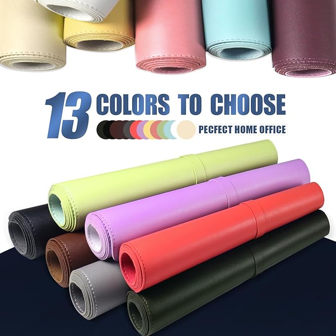 Leather Desk Pad Protector, 47.2'' x 23.6'', Suede Base Desk Blotter, Non-Slip Office Mat, Waterproof Writing Pad for Office and Home - Blackish Green