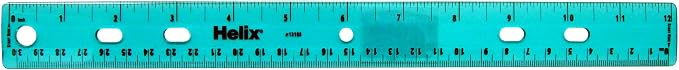 Helix Standard Ruler, 12 Inch / 30cm, Assorted Colors (13105)