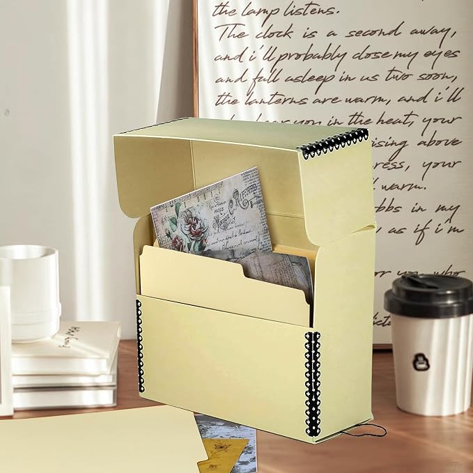Lineco Archival Document Storage Box, Tan, 15.5" x 10.5" x 5" | Legal-Sized, Metal Edge, Acid-Free Boxboard Case, Organize Files, Prints, Photos, Pack of 2