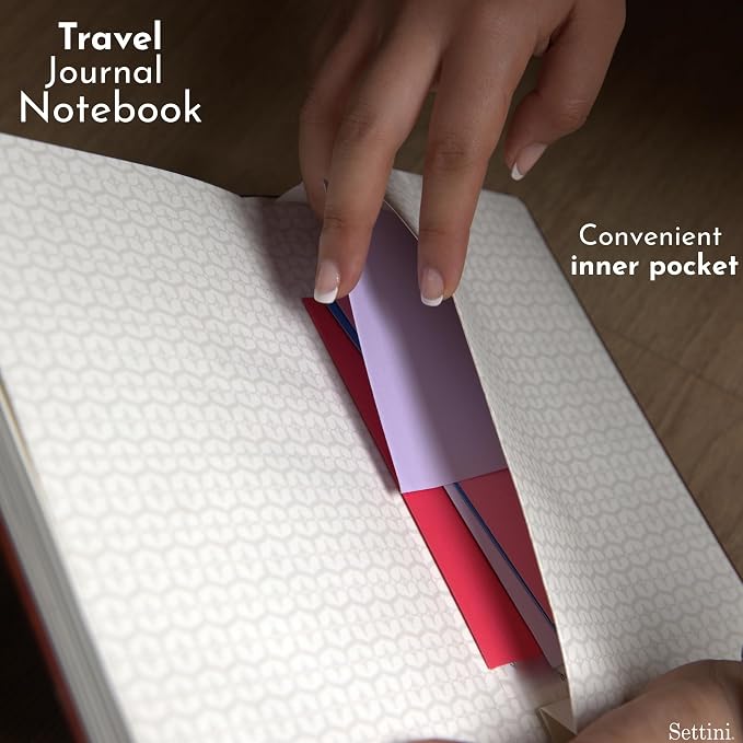 SETTINI® Lined Journal - Classic Journal for Writing Gift Set - Hardcover Vegan Leather, Includes Luxury Pen in a Unique Pen Holder, 192 Pages, A5, Birthday Gift, Journal for Men