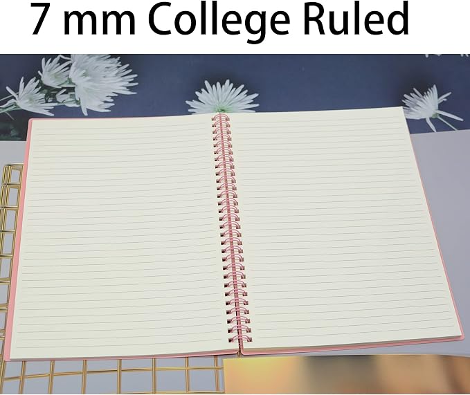 Yansanido Spiral Notebook, 4 Pcs A5 Thick Plastic Hardcover 7mm College Ruled 4 Color 80 Sheets -160 Pages Journals for Study, Work, Travel and Notes (A5, 4 Pcs Dark Color 2)