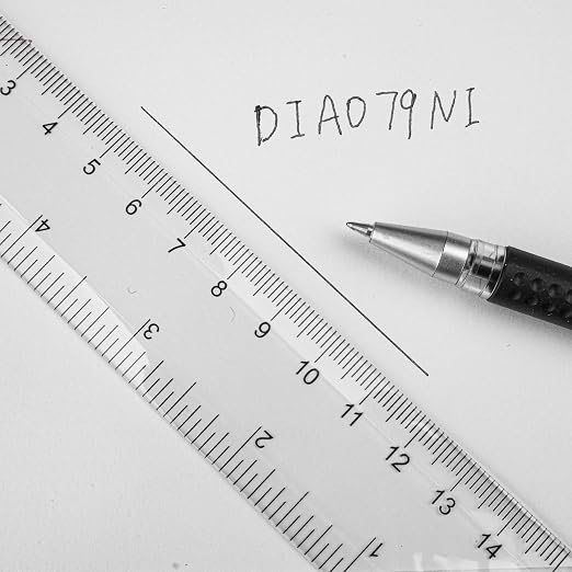 3 Pieces Transparent Plastic Ruler, 6 inch 8 inch 12 inch Ruler, Pack of 3, Clear Ruler, Plastic Ruler, Rulers for Kids, Measuring Tools, Ruler Set, Ruler inches and Centimeters