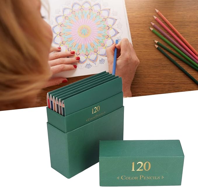Pilipane Colored Pencils, Colored Pencils for Adult Coloring, 120 Colored Pencils Set, Glossy Color Rendering Oil Based, Soft Core, Coloring Pencils Set Adults Kids Beginners