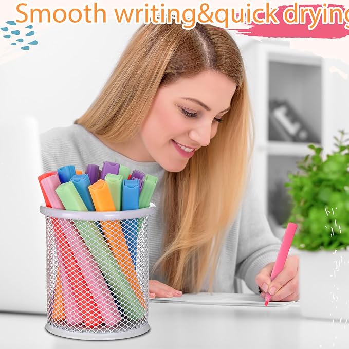Marspark 216 Pcs Highlighters Bulk Chisel Tip Aesthetic No Bleed Cute Color Marker Pens for Journal Planner Notes School Study Office Supplies(Candy Colors)