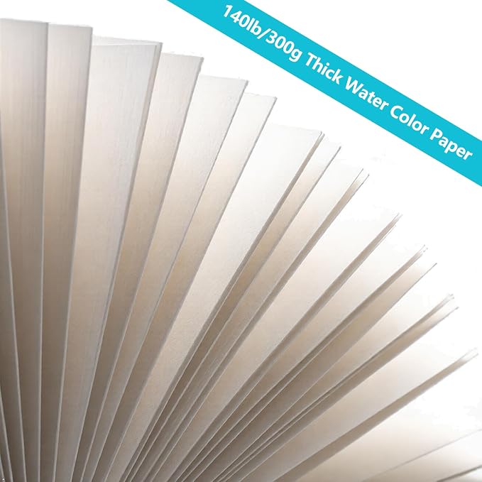 Hapikalor 5.5"x8.5"Watercolor Small Sketchbook for Kids, 30 Sheets (60 Pages) Spiral Bound, Water Color Paper, 140lb/300gsm Watercolor Paper, Watercolor Notebook, Watercolor Journal, Sketch Pad, Teal