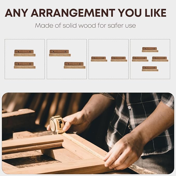 Small Floating Shelf for Wall,5 Inch Wooden Wall shelf Set of 6,Mini Speaker, Baby Monitor,Cameras,Figurines Display Stand, for Bedroom, Gaming Room, Living Room, Bathroom(Carbonized Black)