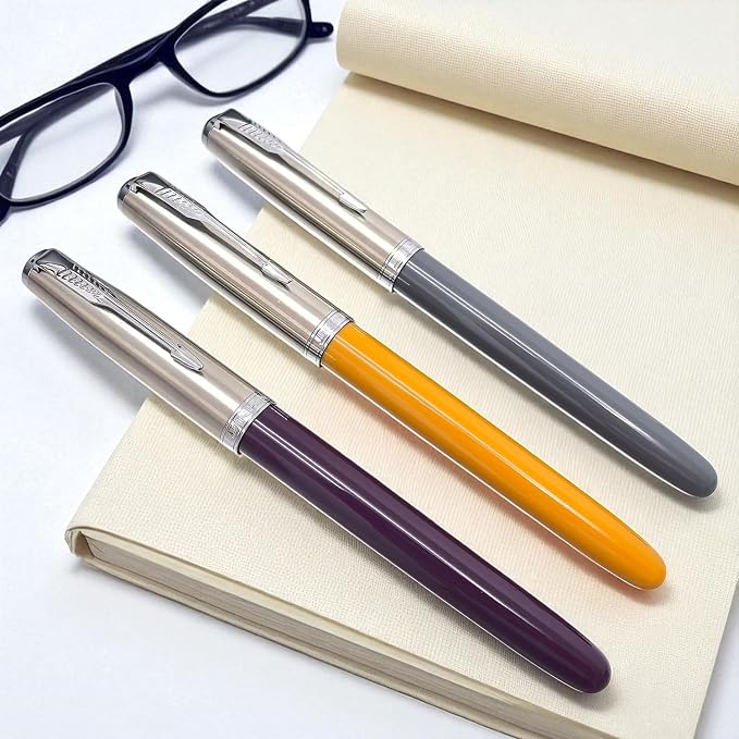 3 Pieces Jinhao 86 Fountain Pen Extra Fine Nib with Ink Converter Office Writing Supplies (Set Two)