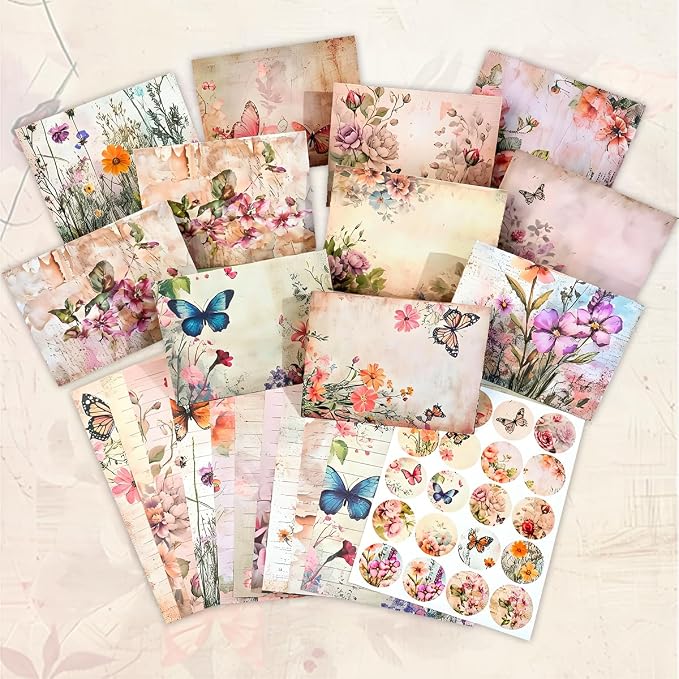 FUNCLASS 160 Pcs Vintage Butterfly Stationery Set Letter and Envelopes | 50 Lined Stationery Paper and 50 Matching Envelopes , 5.5 x 8.25 Inches Letter Writing Stationery for Home, Office, School