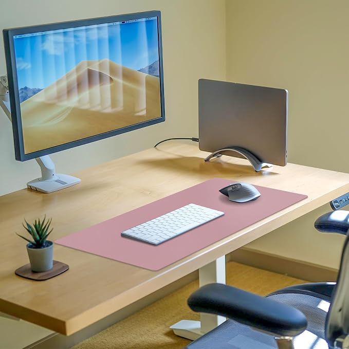 Non-Slip Desk Pad Mat, Leather Desk Mat for Desktop, Large Purple Mouse Pad, Waterproof Computer Mouse Mat Desktop Protector for Office/Home, 31.5" x 15.7"