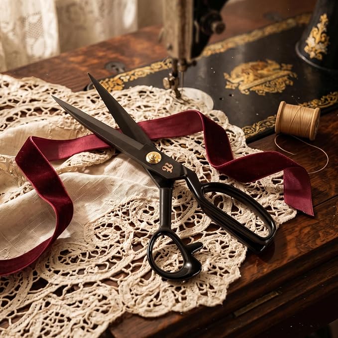 Fabric Scissors, Heavy Duty 8 inch Sewing Scissors for Leather Tailor,Tailoring Shears for Home Office Craft Black
