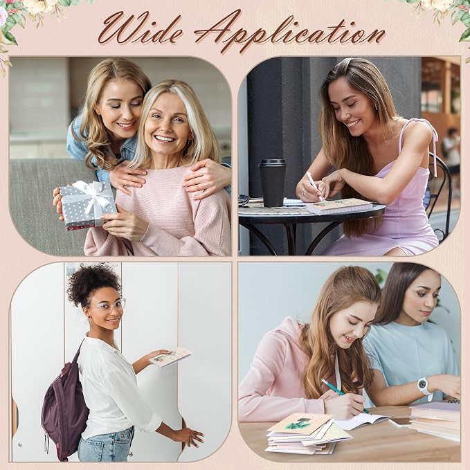 Tatuo 24 Pcs Positive Affirmation Notebooks for Women Botanical Inspirational Notebook Small Motivational Notepad Plant Aesthetic Self Care Diary for Student Teacher Coworker Back to School Supplies