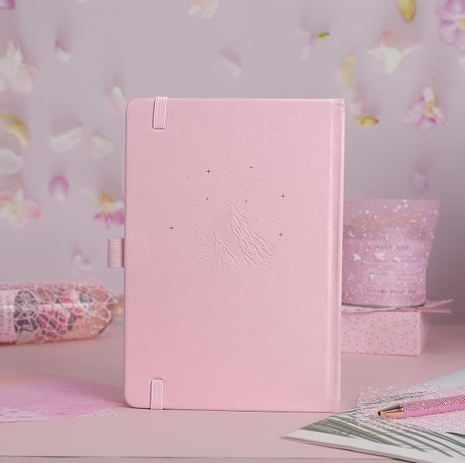 MGGAO Dotted Journal for Women Men, A5 Hardcover Dot Notebook | Aesthetic Notebook with 190 Numbered Pages, 160 GSM Thick Paper, Golden Edges, for Writing, Note Taking, Journaling