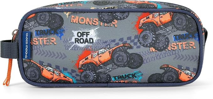 Choco Mocha Boys Pencil Pouch for Kids, Soft Zipper Pencil Case for Boys Toddler, Kids Pencil Case for School Dinosaur Pencil Bag, Black