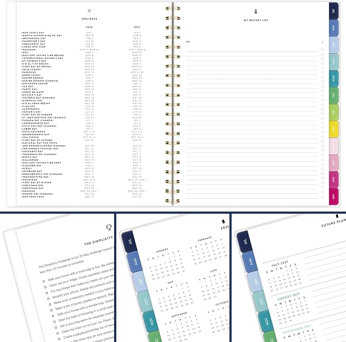 AT-A-GLANCE Planner 2026-2027 Weekly & Monthly Academic 12-Month July-June, 8-1/2" x 11", Simplified by Emily Ley, Savanna Blooms (EL50-905A)