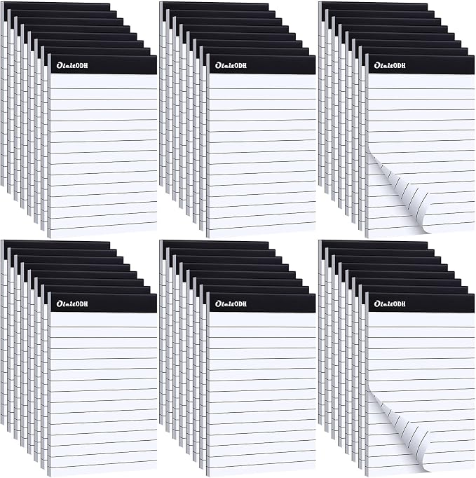 Oleitodh 48 Pack 3 x 5 Notepads White Lined Mini Memo Pads Perforated | 30 Sheets Per Pad, Pocket Size, Smooth Writing, Easy Tear Pages, Office, School, Home, To-Do Lists, Meeting Notes