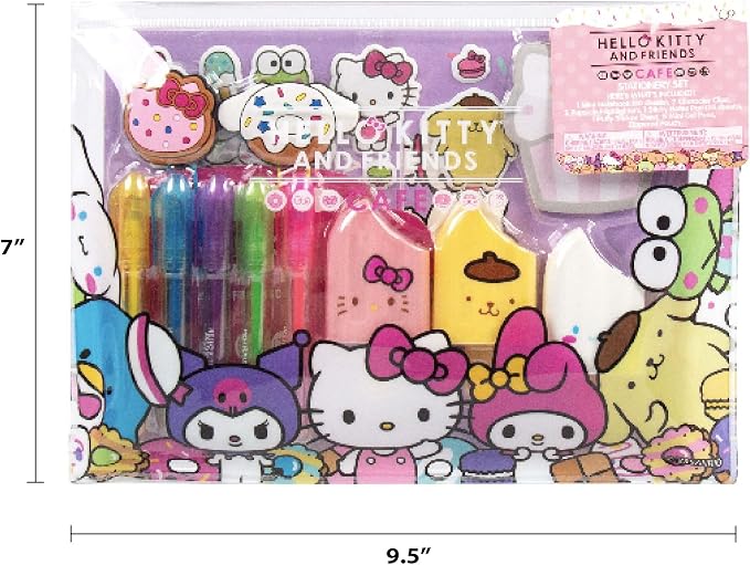 Horizon Group USA Hello Kitty & Friends Stationary Set, Cute School and Office Supplies, Sanrio Accessories, Kawaii Notebook, Squishy Stickers