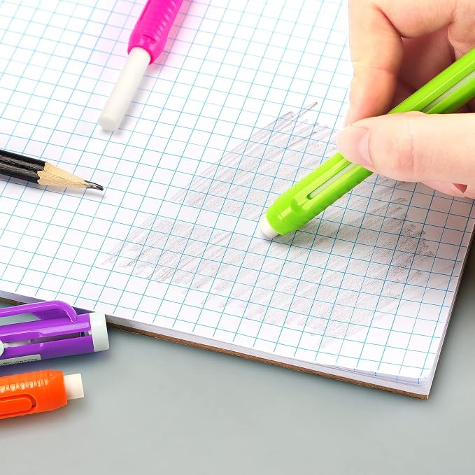 Retractable Mechanical Eraser Pen, Pen-Style Erasers, 5 Pack