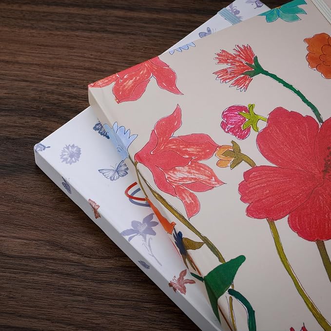 SIIXU Colorful Pages Writing Notebook, Unique Journal for Note & Diary | Hand-illustrated by an Artist, Elastic Closure, 2 Ribbon Bookmark,B5, Lined, 100gsm No-bleed Paper,Lay-flat