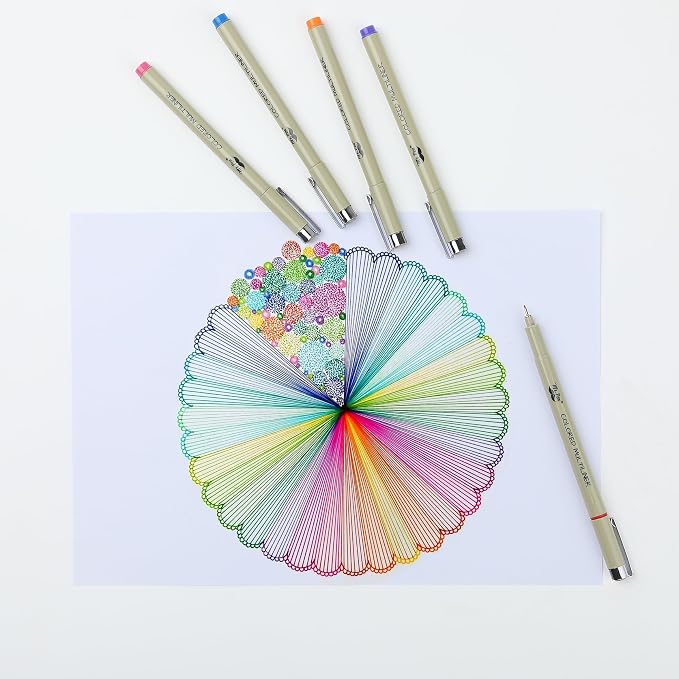 Mr. Pen- 0.45mm Micro Fine Point Pens, 8 Pack, Colorful Ink, Waterproof | Acid-Free, No-Smear Quick-Dry Fineliner Pens for Drawing, Sketching, Bible Journaling, Outlines & Everyday Writing