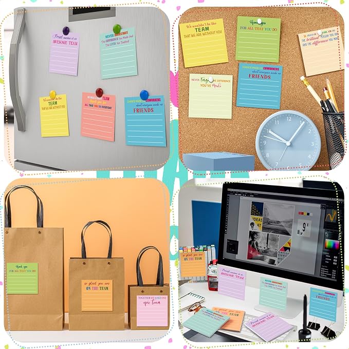 Yinder 24 Pcs Sticky Notes Gifts Bulk,Thank You,Light