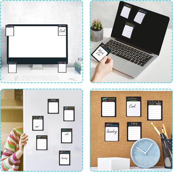 Yinder 24 Pcs Inspirational Sticky Notes, Back to School Supplies, Cute Motivational Sticky Notes Pad Employee Appreciation Gifts Bulk for Teacher Coworker Office 3 x 3'' (Inspirational,Black Color)