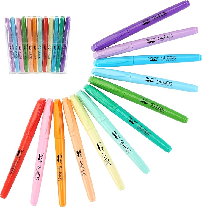 Mr. Pen- Highlighters, 12 Pack, Assorted Colors, Chisel Tip, Quick-Dry | Smear-Resistant, Odorless Highlighters for School, Office & Journaling