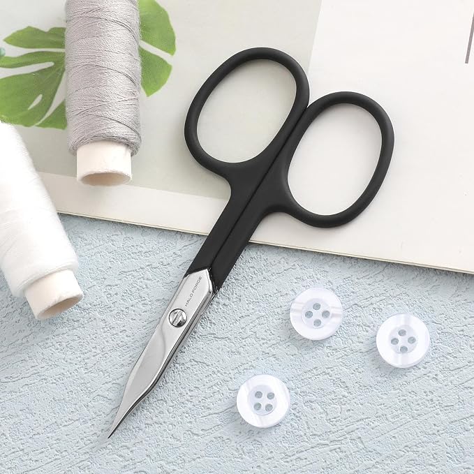 Small Embroidery Scissors - Sharp Straight Tip Stainless Steel Tiny Detail Scissors for Thread Yarn Cross Kintting Stitch Crafts Needlepoint Cutting 3.5 Inches (Black) | Stainless Steel Tiny Detail Scissors for Thread Yarn Cross Kintting Stitch Crafts ...