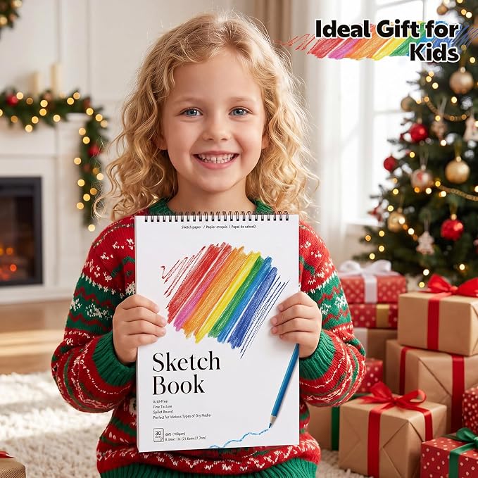 4 Pack Sketch Books, 8.5 x 11 Inch Mini Sketchbook, 68lb/100gsm Spiral Bound Small Sketch Pad, Acid Free Art Supplies Drawing Painting Sketchbook for Beginners, Artists & Easter Gift