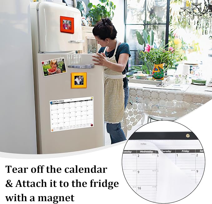 Desk Calendar 2026-2027, 14" X 11" Desktop Calendar 2026-2027, 18 Months Calander Runs from Mar. 2026 to Aug. 2027, Academic Monthly Planner for Home School Office (White and Black)