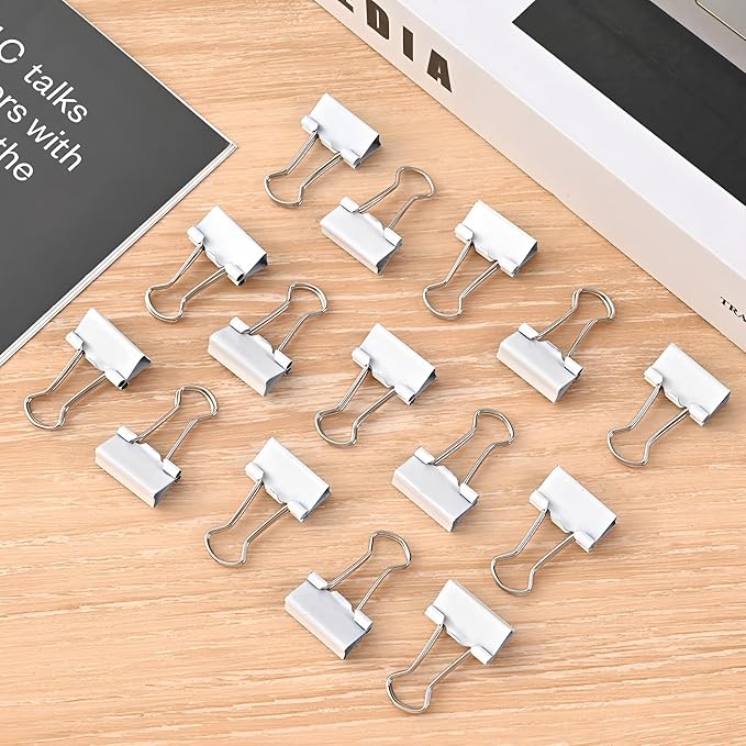 50 Pack Small White Binder Clips 3/4 Inch (19 mm), Colored Little Paper Clamps, Tiny Mini Paper Clips for Office Home School Business 0.75"