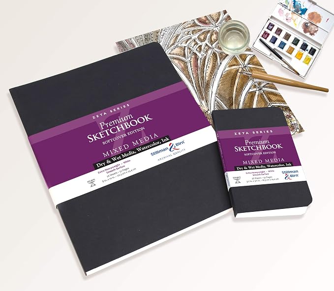 Stillman & Birn Zeta Series Softcover Sketchbook, 3.5" x 5.5", 270 gsm (Extra Heavyweight), White Paper, Smooth Surface