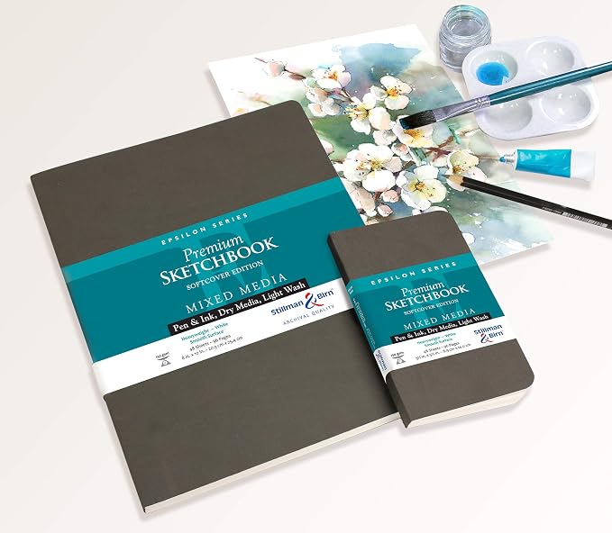 Stillman & Birn Epsilon Series Softcover Sketchbook, 8" x 10", 150 GSM (Heavyweight), White Paper, Smooth Surface