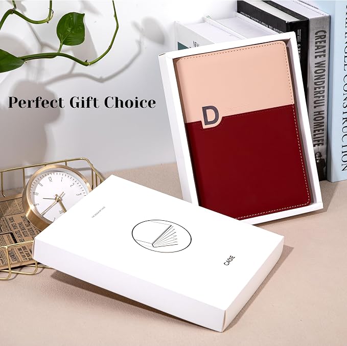 CAGIE Lined Journals for Writing, Two-Toned Hardcover Journal Notebook for Women, 256 Pages A5 Journal with 100GSM Thick Paper for Work Note Taking Diary, Refillable Design,8.6 x 5.7 Inch, Red | 256 Pages, 100gsm Thick Paper, Refillable, Two-Toned Hard...