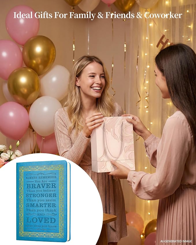 JOHSBYD Journal for Women - A5 Lined Hardcover Notebook and Diary for Teen Girls, 200 Pages 100GSM Bleedproof Paper, Inspirational Back to School College Supplies (Light Blue)
