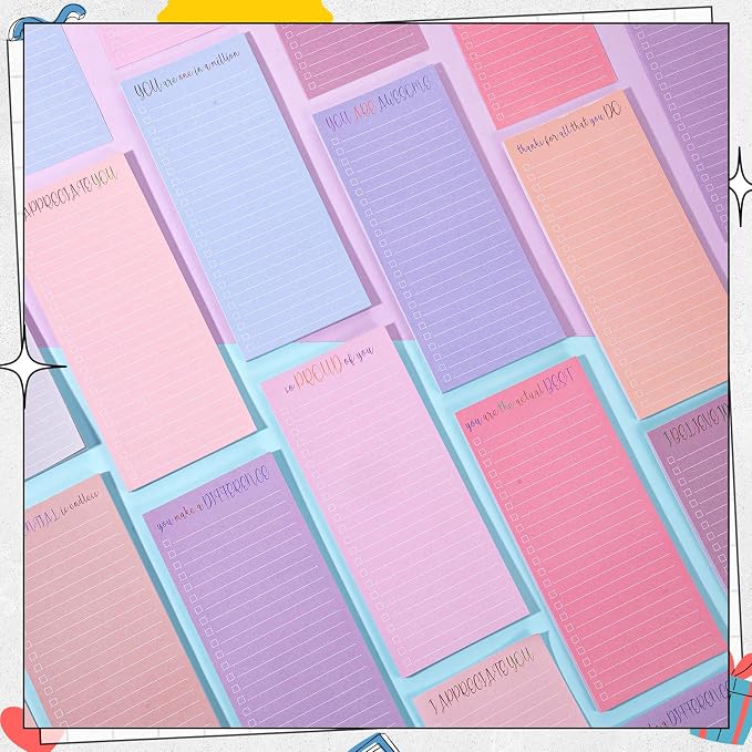 Censen 10 Pack 500 Sheets to Do List Notes Daily Checklist Notepad with 50 Sheets Undated Memo Pad Color Block Shopping List Weekly Plan Notepad Organizer Planners (Morandi,Motivation Words)