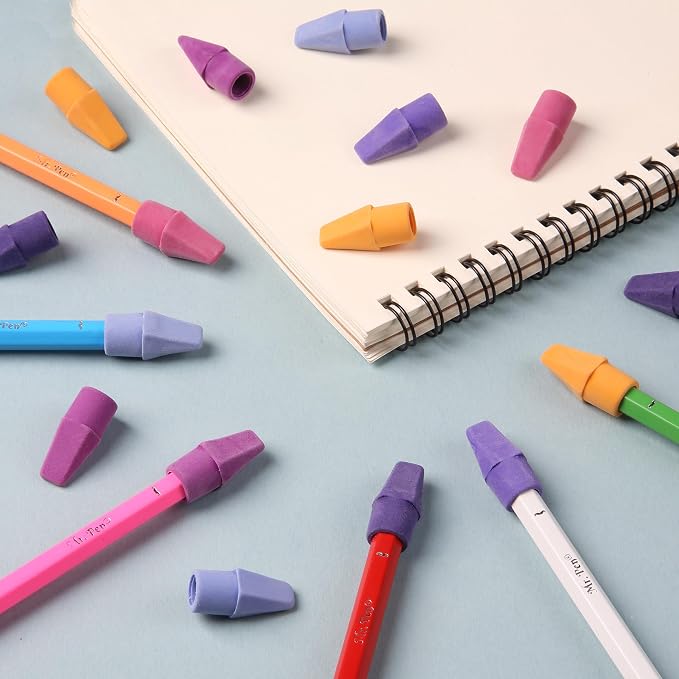 Mr. Pen- Pencil Top Erasers, 120 Pack, 6 Different Twilight Pulse Colors | Latex-Free & No Smudge Pencil Eraser Tops