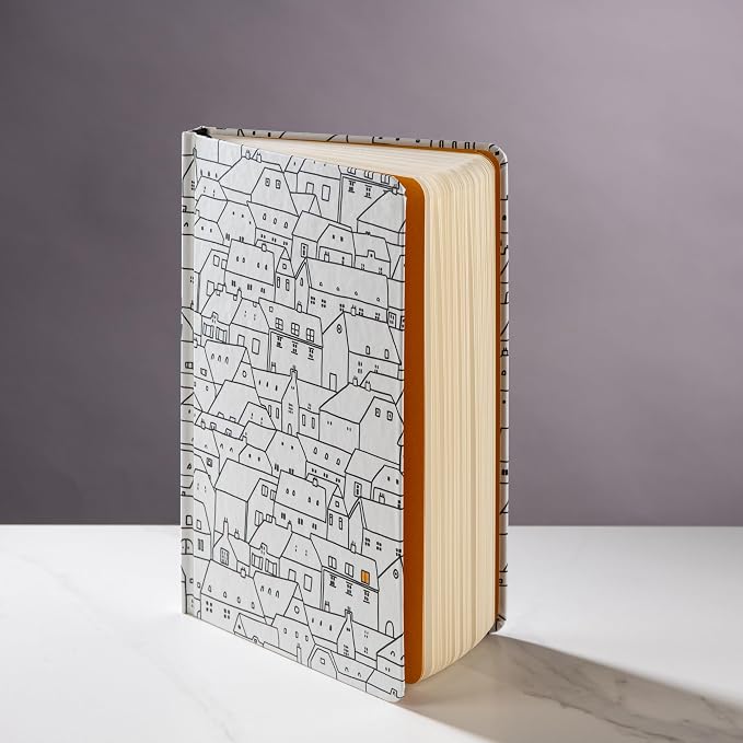 DIVERSEBEE Hardcover Lined Journal Notebook, Medium A5 (5.8 x 8.3 inches), 192 Pages, Thick Paper, Aesthetic Journals for Writing, Office School Bible Journaling Supplies (City on a Hill)