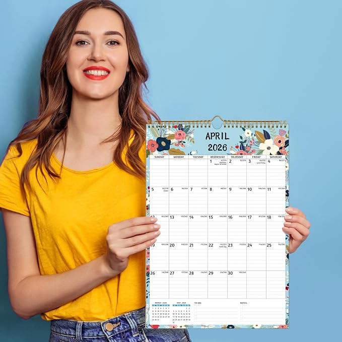 Wall Calendar 2026-2027 ā Apr.2026 - Sep.2027, Calendar 2026-2027 Wall, 18 Monthly Calendar, 12 x 17 In, 2026-25 Calendar with Large Blocks, Thick Paper, Holidays, To-do ļ¼ Notes, Great for Organizing