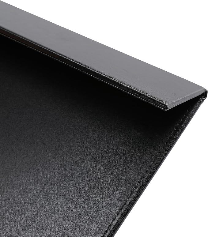 30" x 18" Leather Desk Blotter with Side Rails for Writing Leather Executive Desk Pad Protector Desk Mat for Office Home Workplace Black