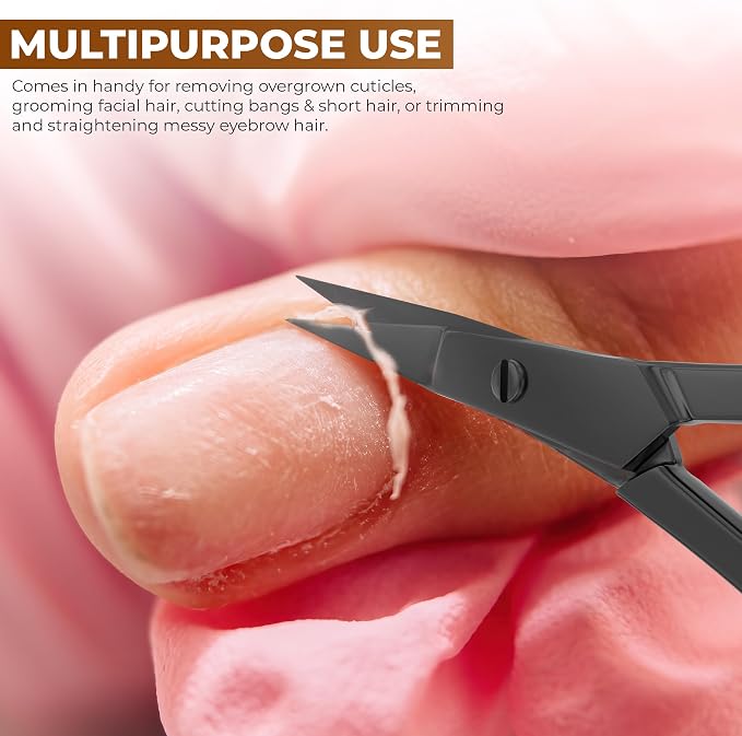 Utopia Care Eyebrow Scissors, Professional Stainless Steel Small Shears for Men and Women, Nose Hair Scissors for Grooming Mustache, Beard, Eyelashes, Ear Hair Trimming, Black