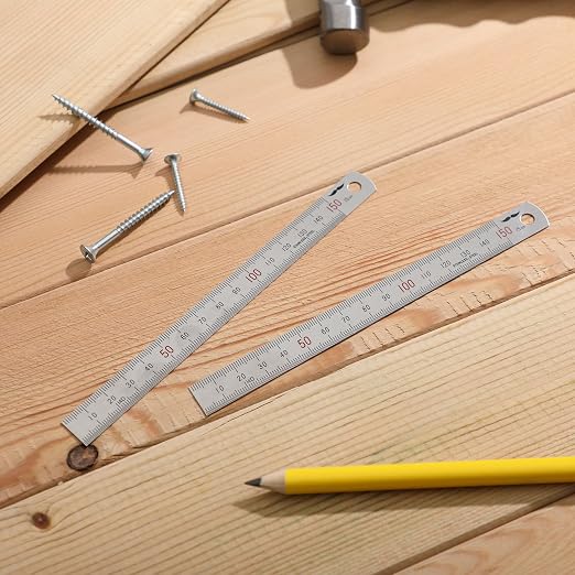 Mr. Pen- Machinist Ruler, 2 Pack, 150mm, Stainless Steel Imperial | Precision Measuring Tool, 0.5mm Graduation for Engineering, Carpentry, Drafting, Office, School