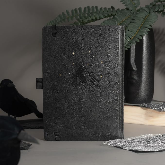MGGAO Dotted Journal for Women Men, A5 Hardcover Dot Notebook | Aesthetic Notebook with 190 Numbered Pages, 160 GSM Thick Paper, Golden Edges, for Writing, Note Taking, Journaling