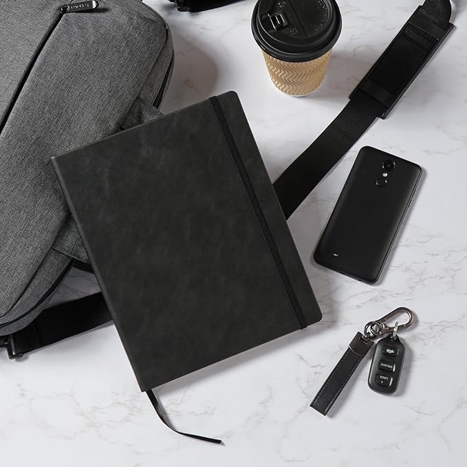 Oxford Journal, Lined Writing Notebook, Writer's Journal, Classic Notebook for School or Office, 192 Pages, 7.5" x 9.5", Hardcover, Black (75506)