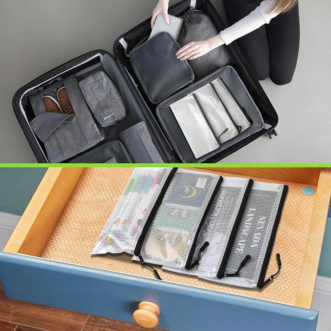 YOPCDJ 48 Pack Black Mesh Zipper Pouch Bags, Small Clear Pencil Pouches, 9.2 x 4.7 in, for Travel Storage, Office, Arts & Crafts
