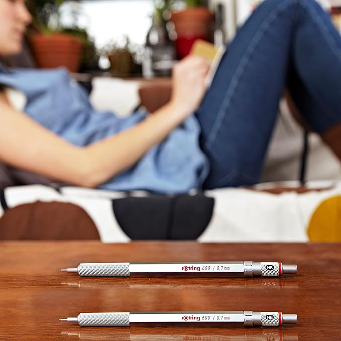 rOtring 600 Mechanical Pencil | HB 0.5 mm | Red All-Metal Body | Hexagonal Barrel